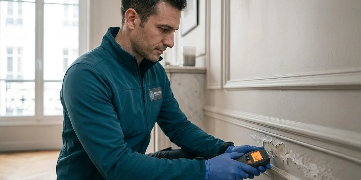 Diagnostic de l'humidité d'un mur à l'humidimètre
